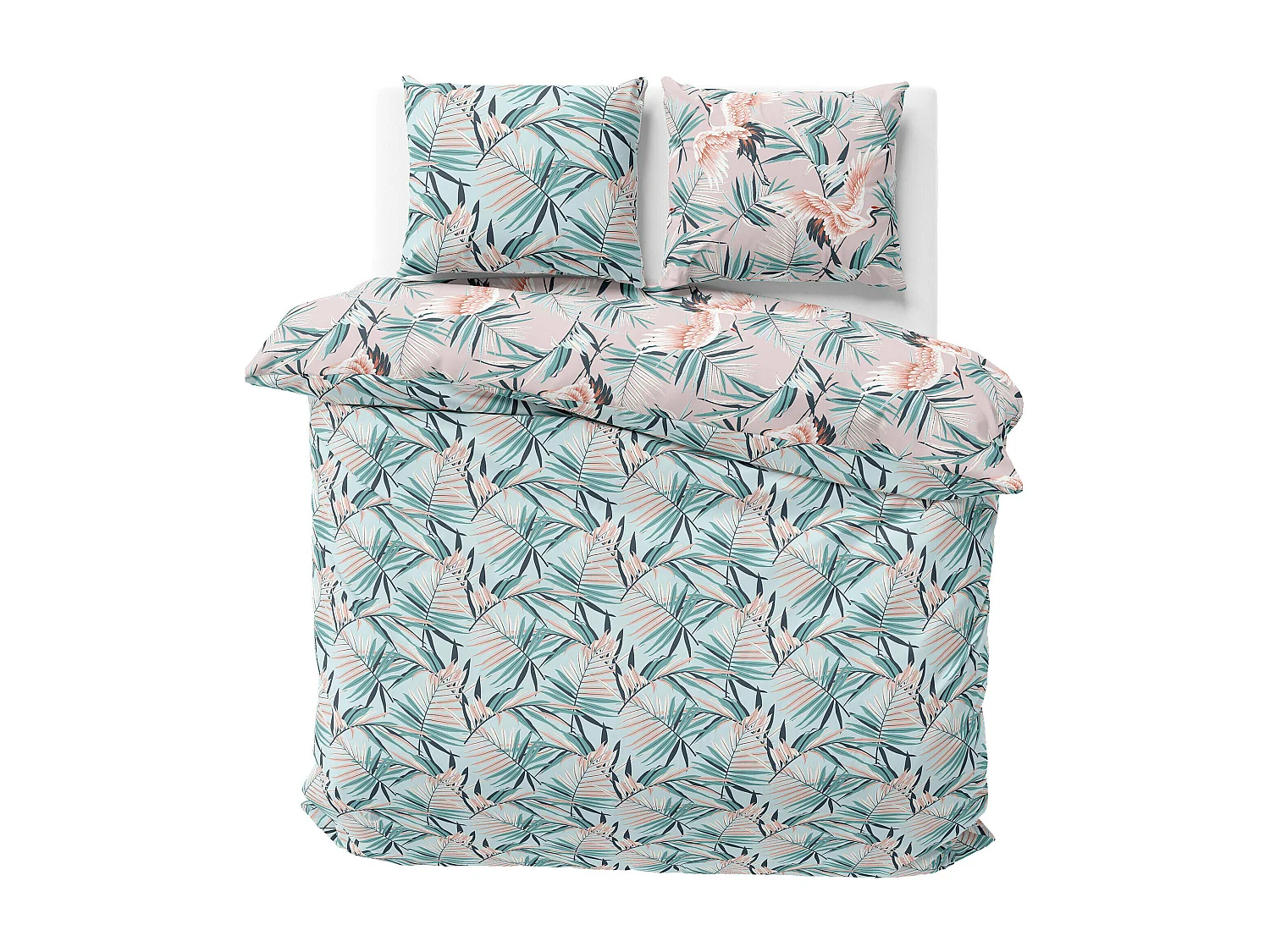 Parure de lit 260x240 cm coton ALEYA Rose