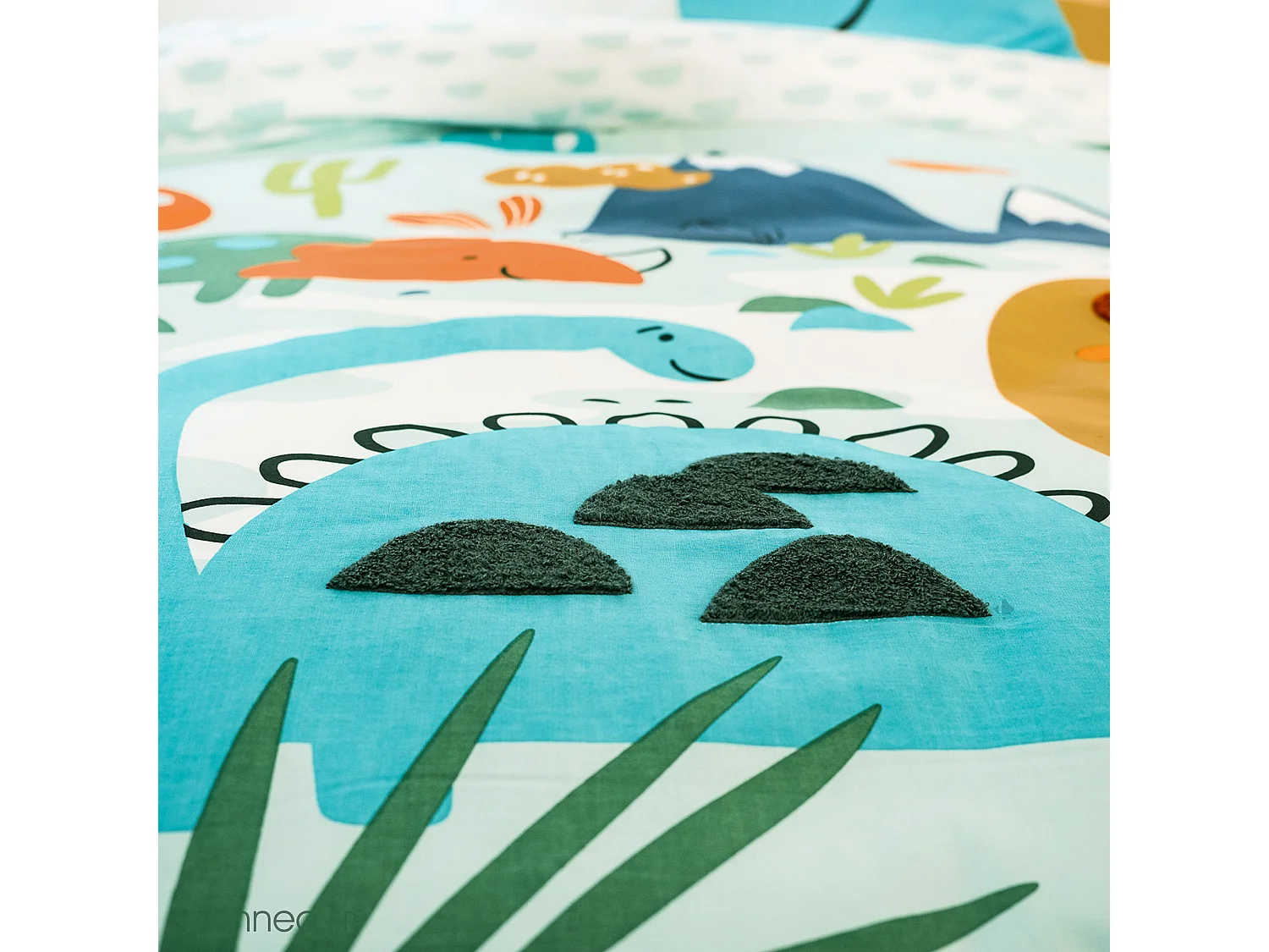 Parure de lit 140x200 cm coton bci adouci DILIA bleu 2 pièces