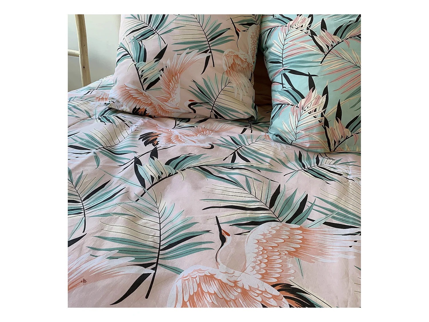 Parure de lit 240x220 cm coton ALEYA Rose