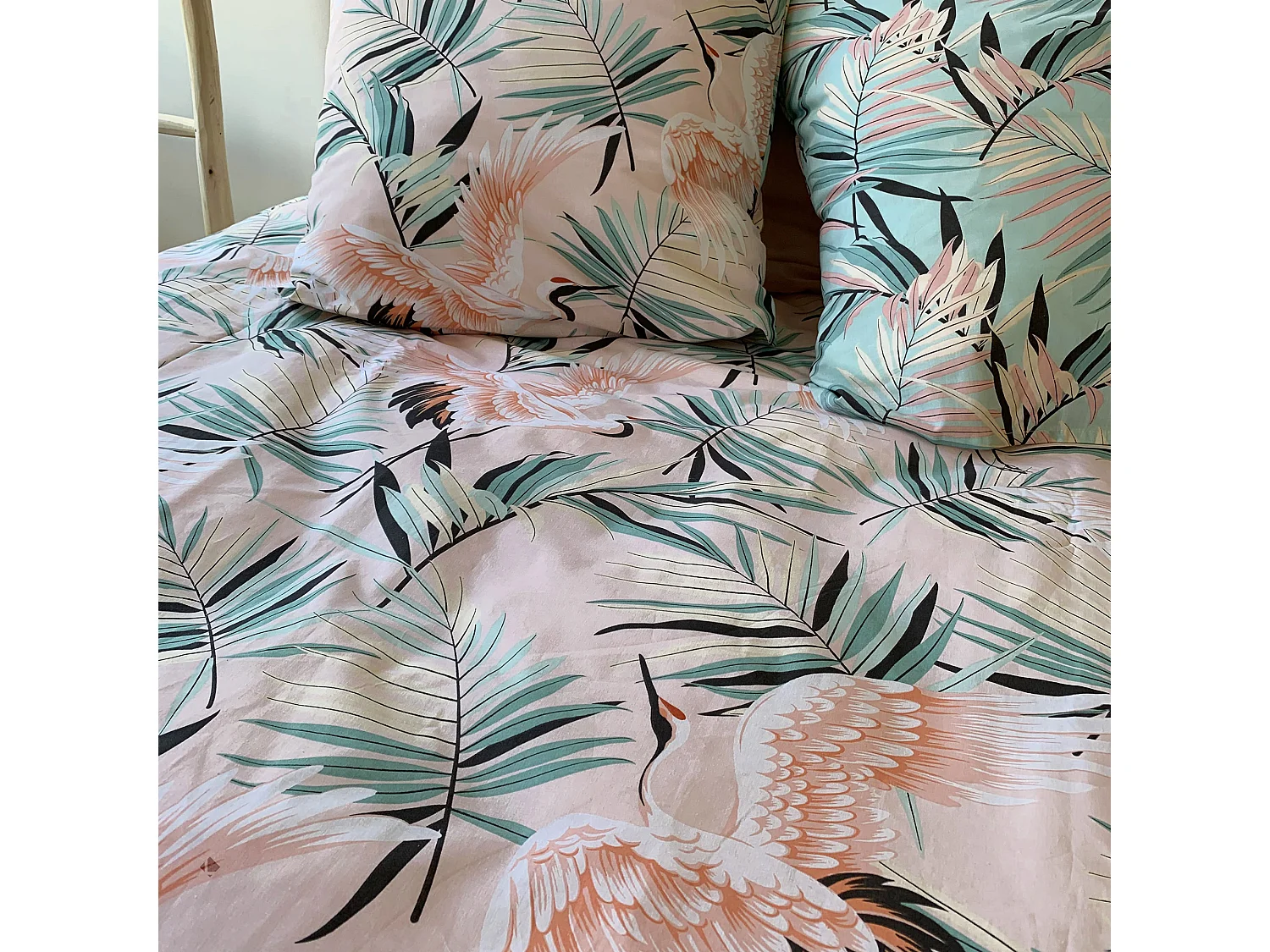 Parure de lit 240x220 cm coton ALEYA Rose