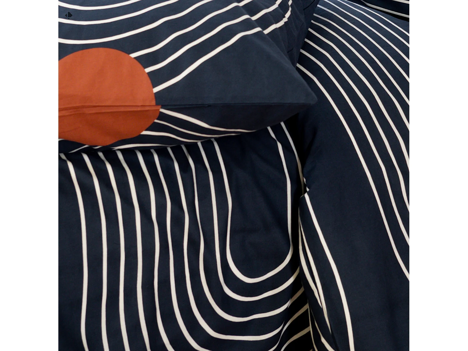 Parure de lit 240x220 cm coton BCI adouci CUTS Bleu 3 pièce