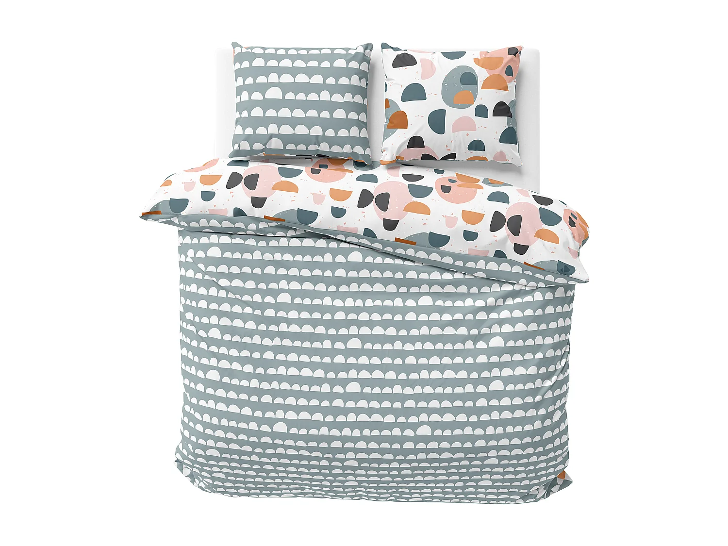 Parure de lit 240x220 cm coton PONTINO Multicolore 3 pièces