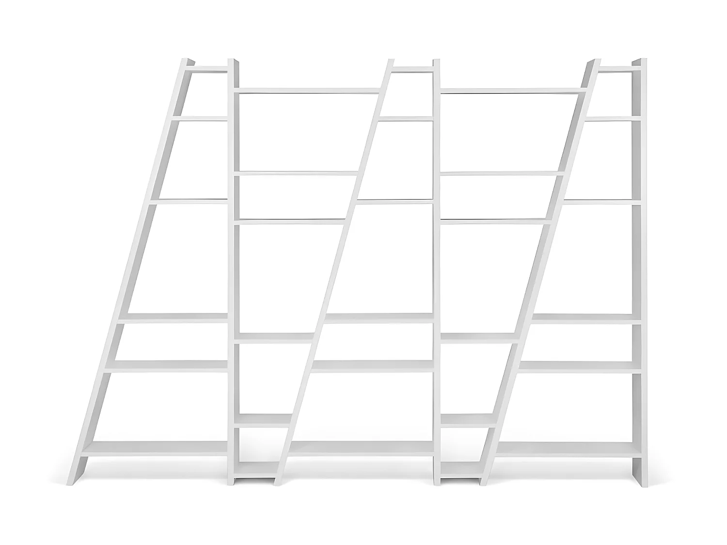 Bibliothèque DELTA 5 parties - blanc laqué - TEMAHOME