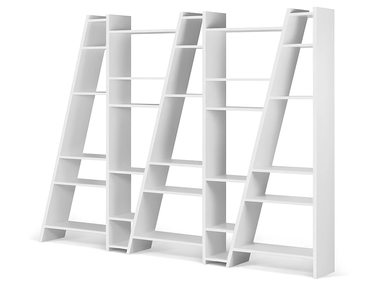 Bibliothèque DELTA 5 parties - blanc laqué - TEMAHOME