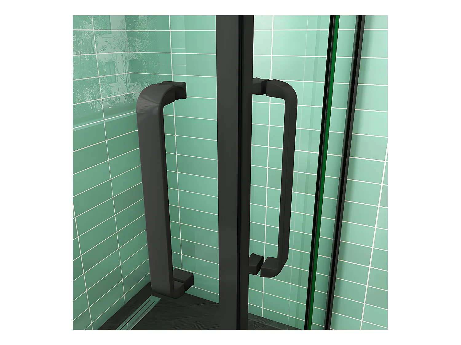 Cabine de douche Noire 120x120x195cm cabine de douche battante l'accès d'angle en 8mm verre anticalcaire