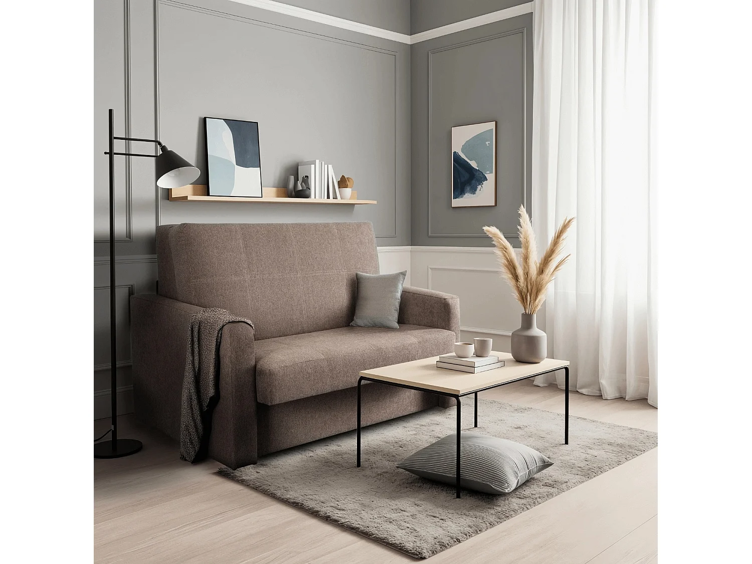 ENSEMBLE de 2 fauteuils doubles MILAN 2 beige