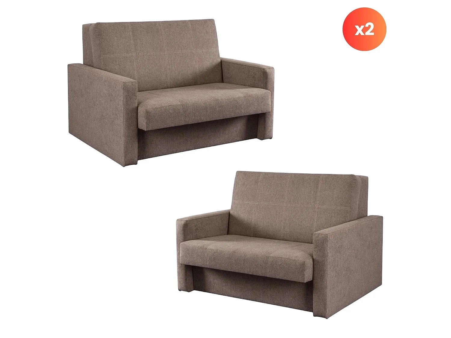 ENSEMBLE de 2 fauteuils doubles MILAN 2 beige
