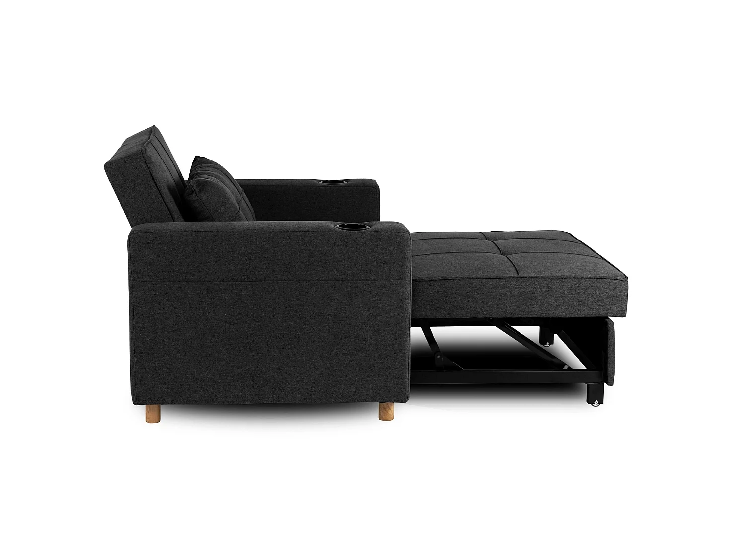 Poltrona reclinável lounge SOLOR em Preto