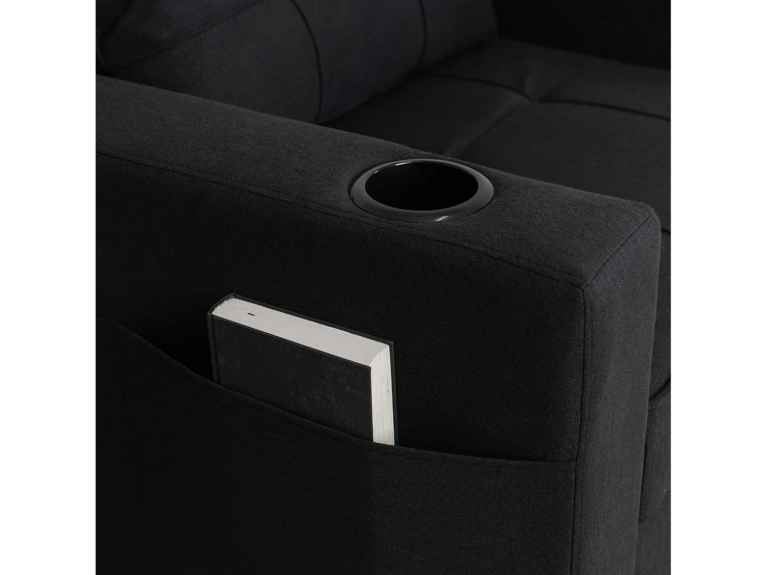 Poltrona reclinável lounge SOLOR em Preto