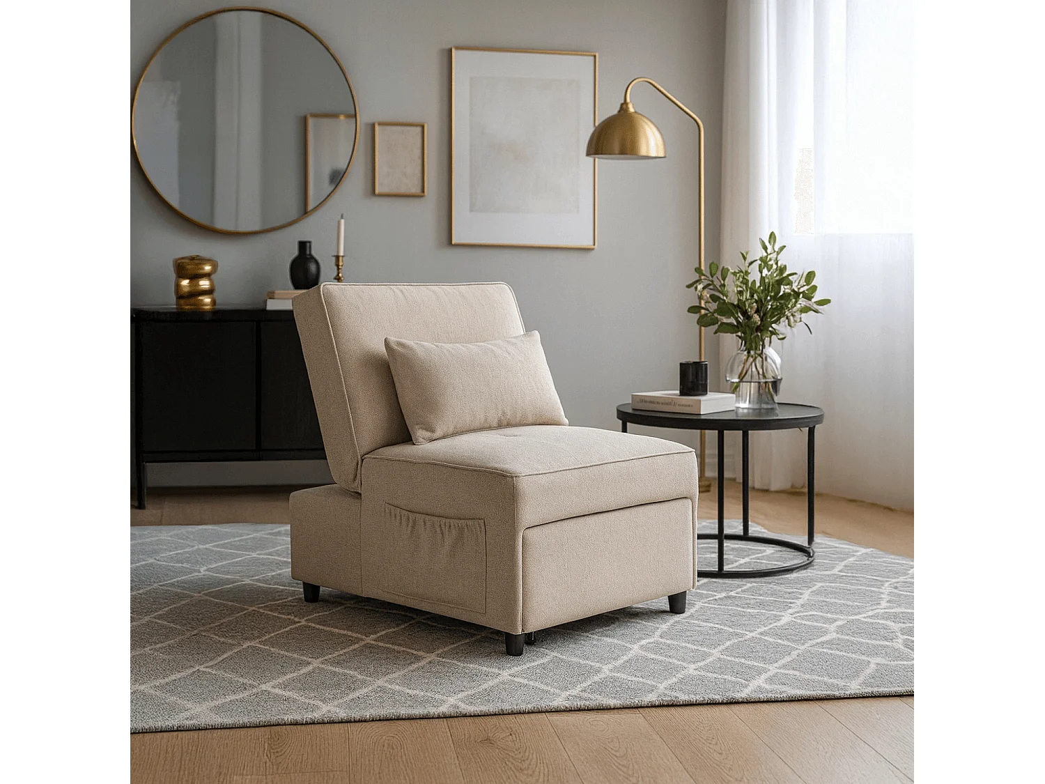 Poltrona Reclinável IBERIS 80 cm Bege
