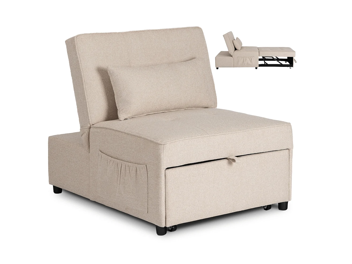 Poltrona Reclinável IBERIS 80 cm Bege