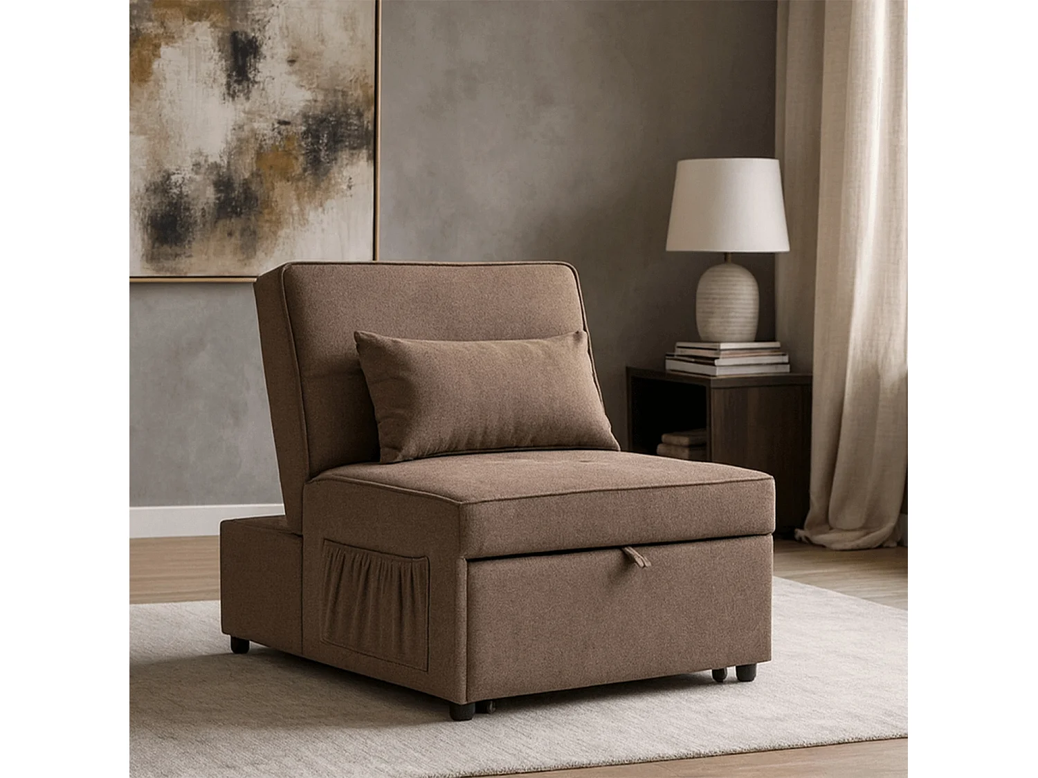 Poltrona reclinável lounge IBERIS 80 cm Marrom