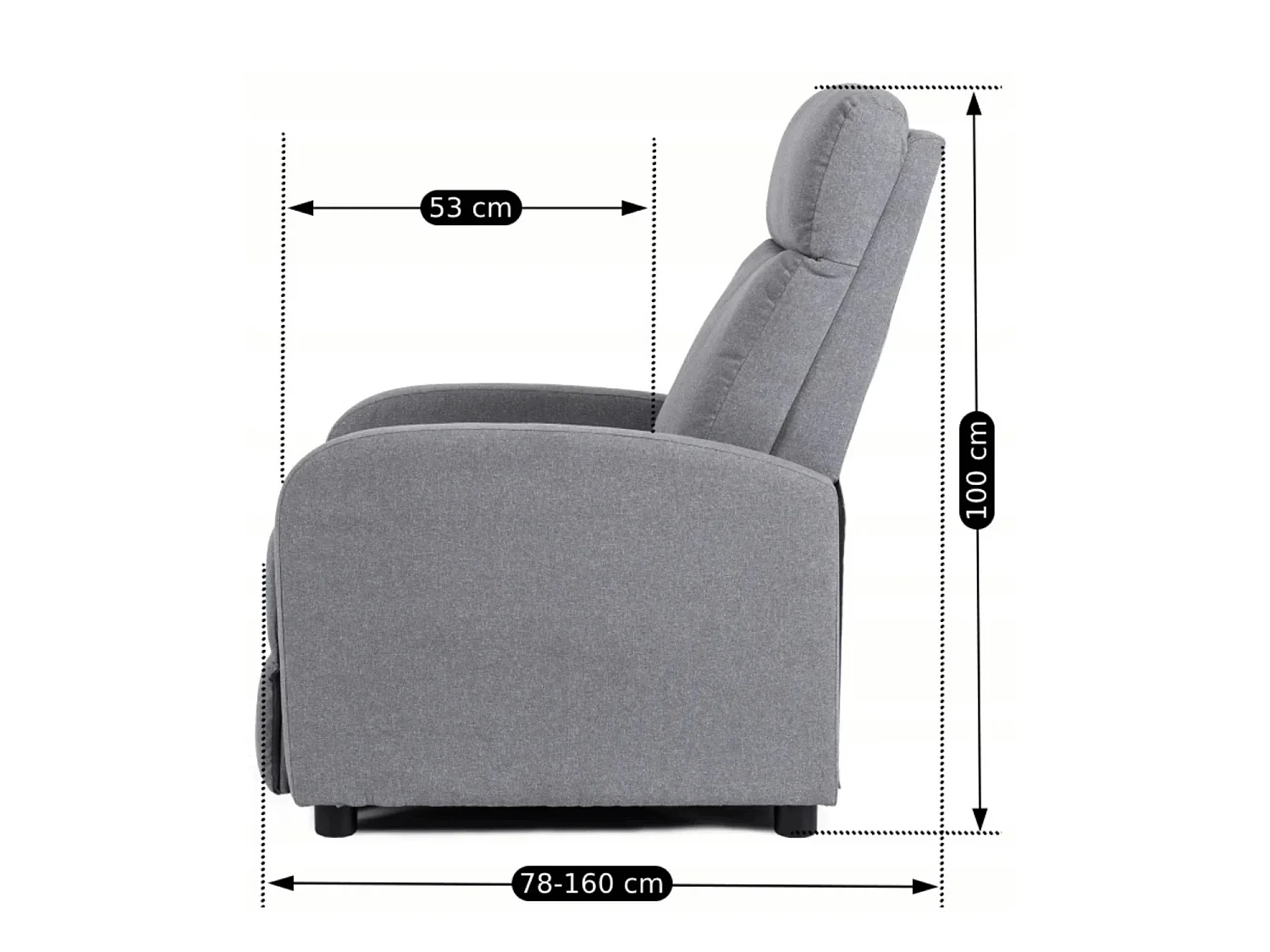 Fauteuil DANNY inclinable dans le salon gris