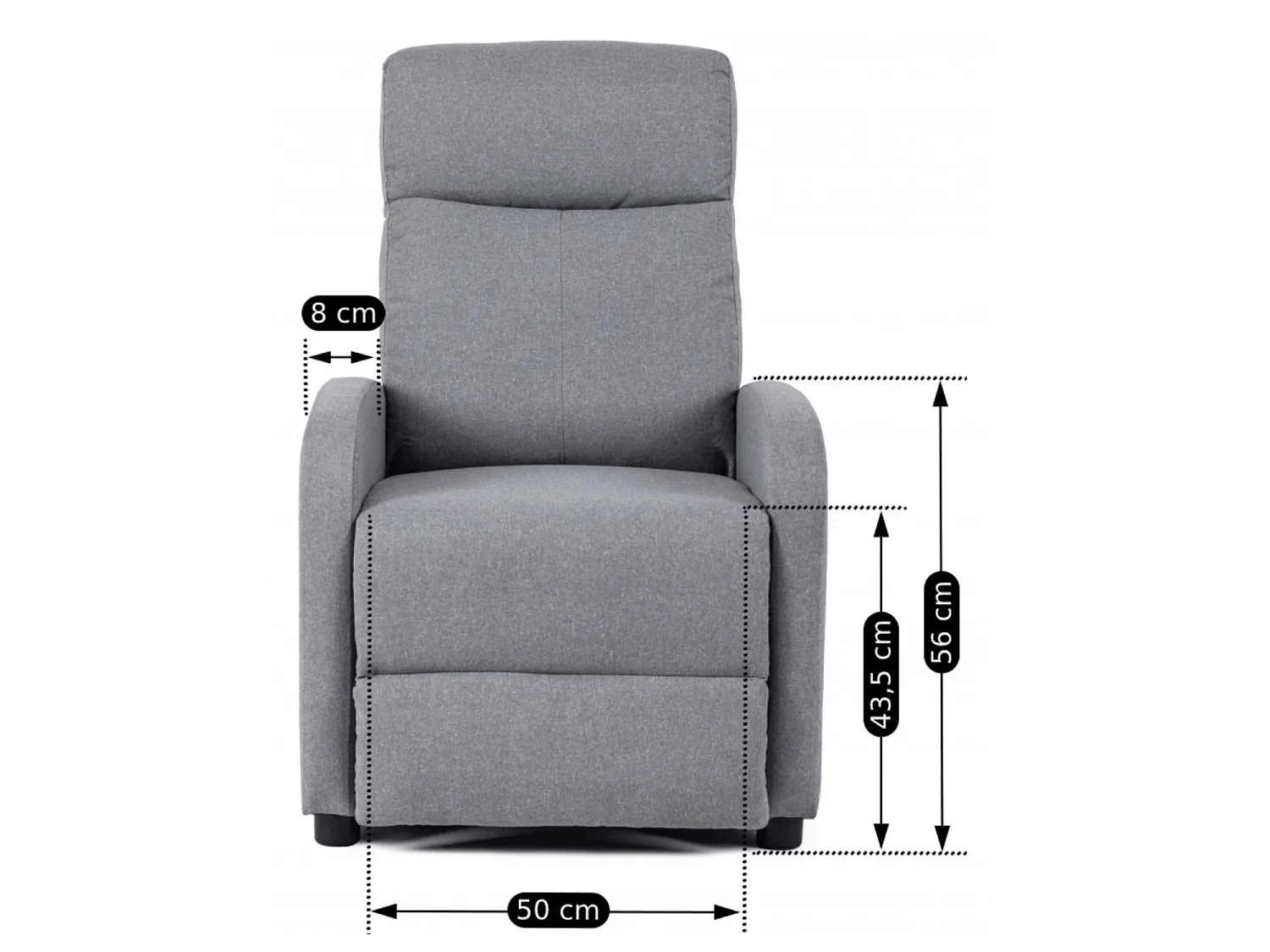 Fauteuil DANNY inclinable dans le salon gris