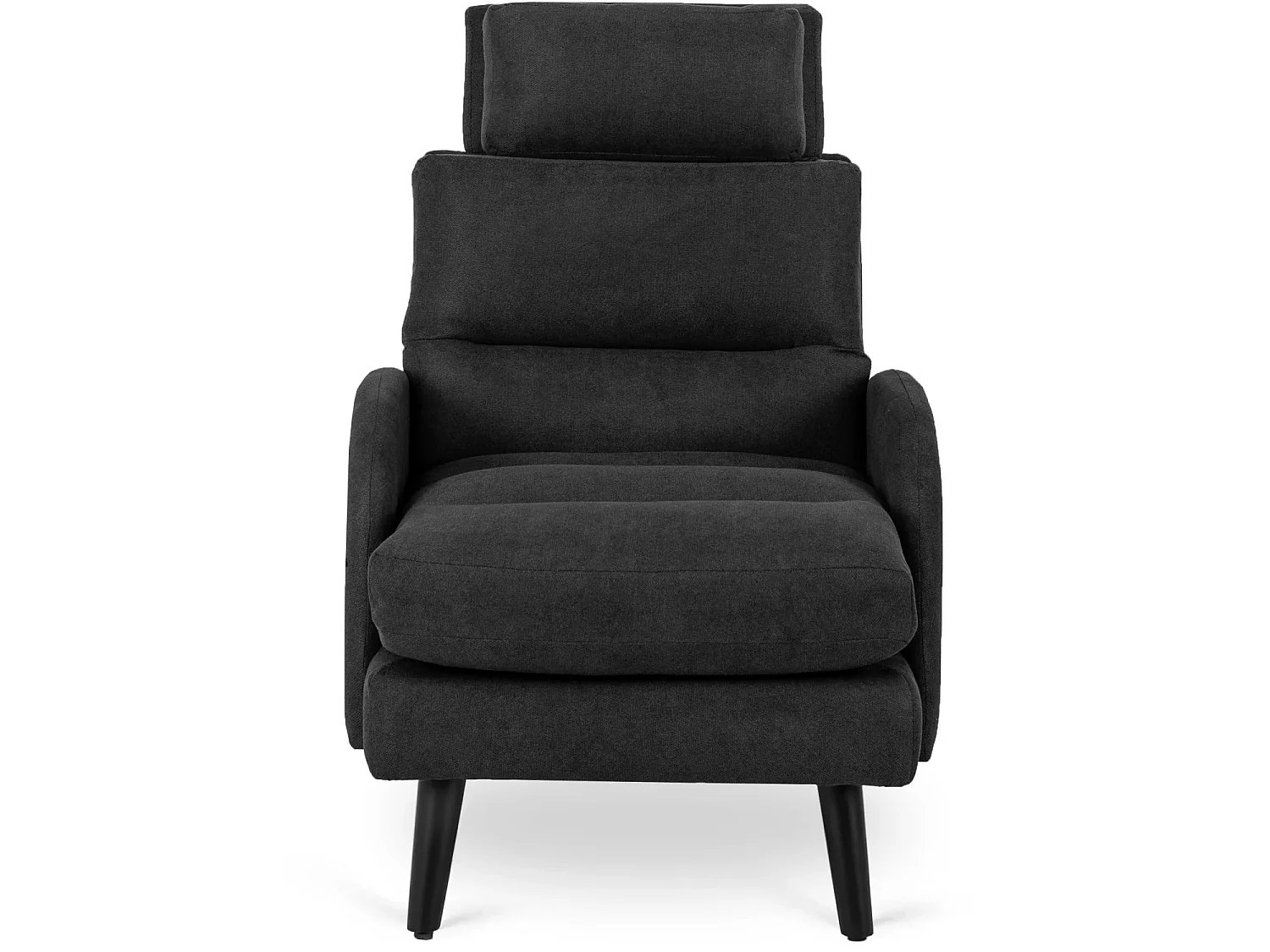 Lounge-recuderbar fåtölj med pouf HENRY Black