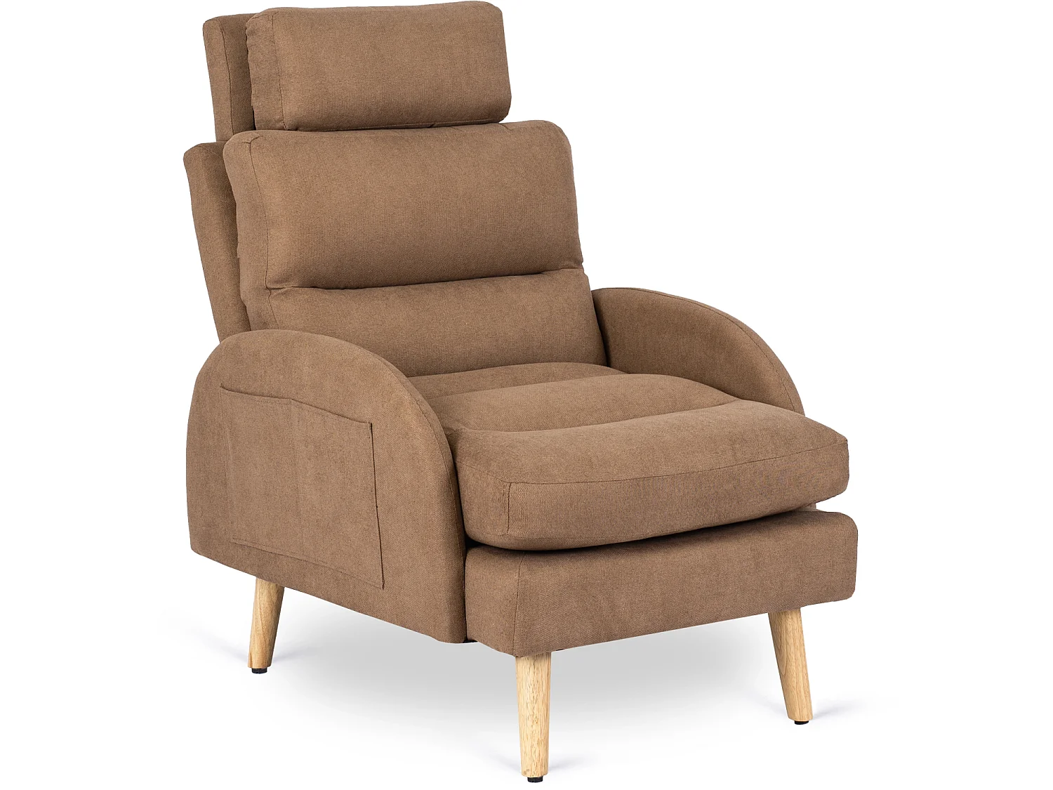 Poltrona Reclinável de Lounge com Pouf HENRY Brown