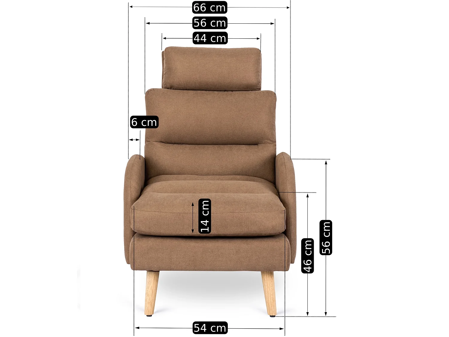 Poltrona Reclinável de Lounge com Pouf HENRY Brown