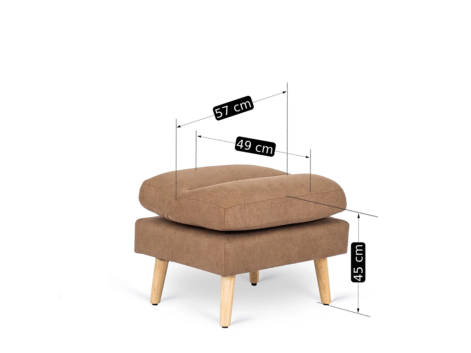Poltrona Reclinável de Lounge com Pouf HENRY Brown