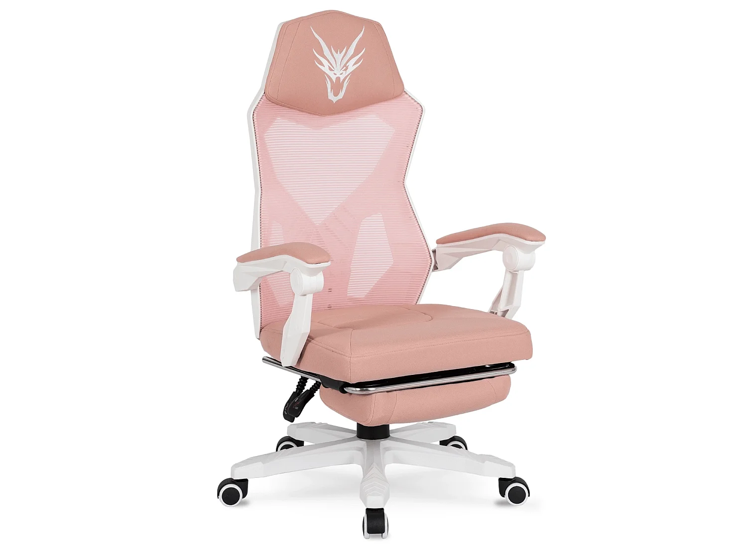 Chaise pivotante BING Gaming rose/blanc