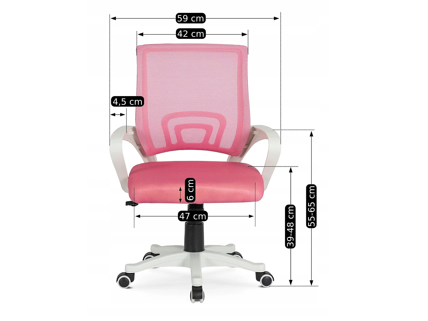 Chaise pivotante de gaming NATE rose