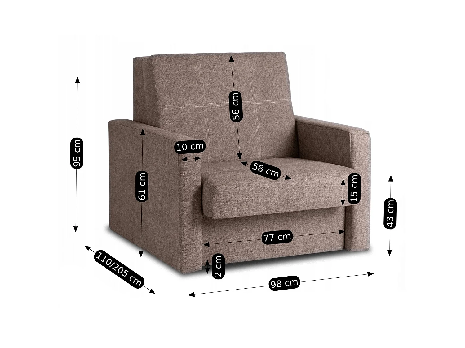 Fauteuil simple MILAN 1 Beige