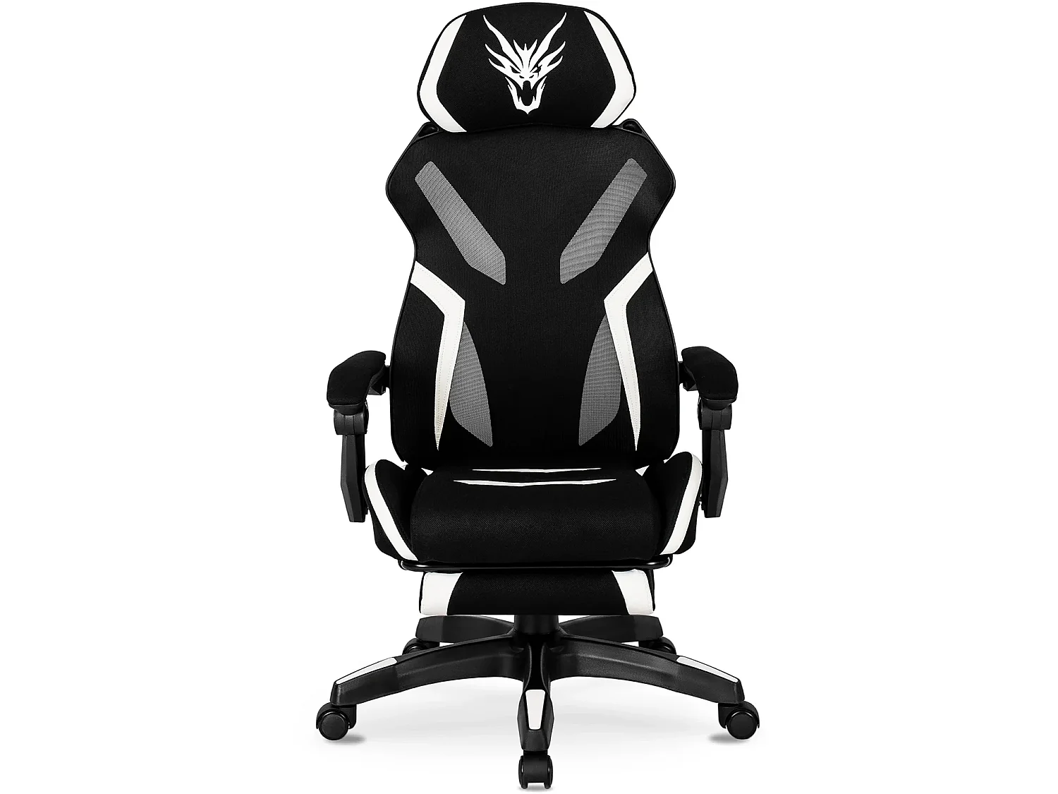 Chaise pivotante de jeu MAXIMO Noir/Blanc