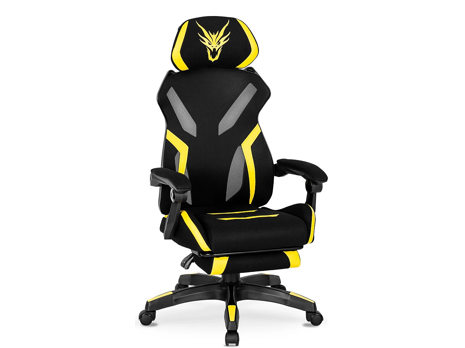 Chaise pivotante de gaming MAXIMO Noir/Jaune