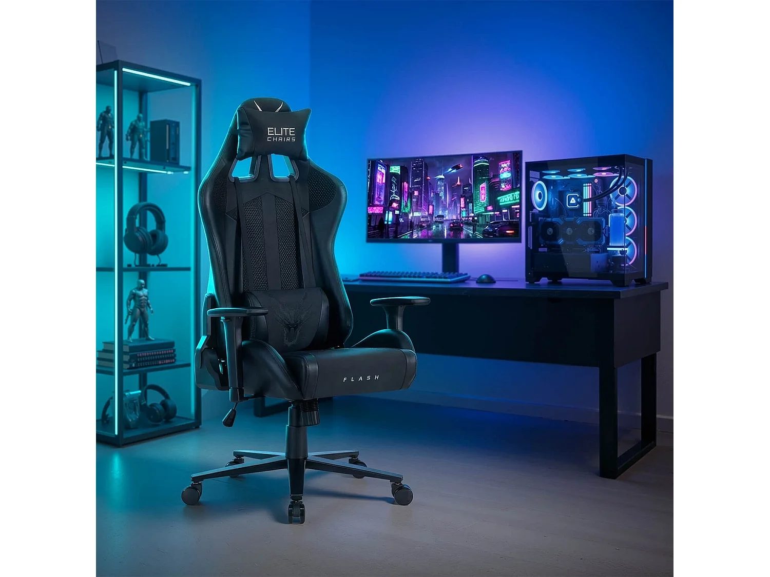 Chaise de gaming pivotante FLASH Black