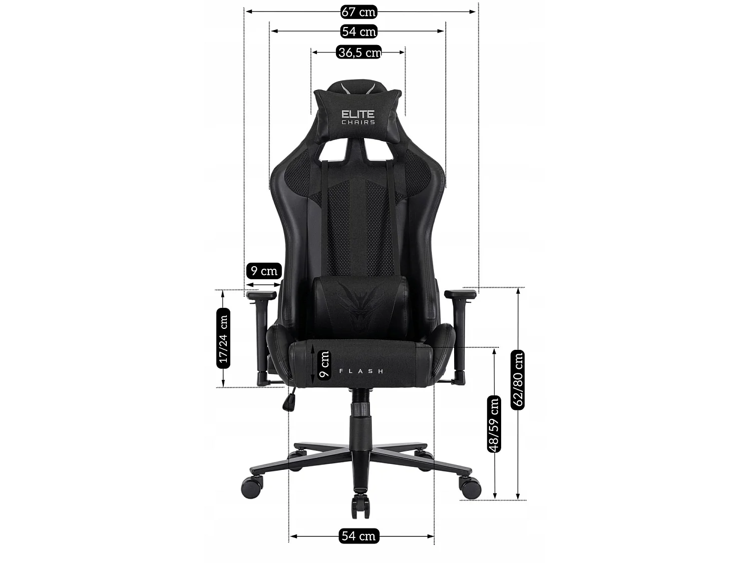 Chaise de gaming pivotante FLASH Black
