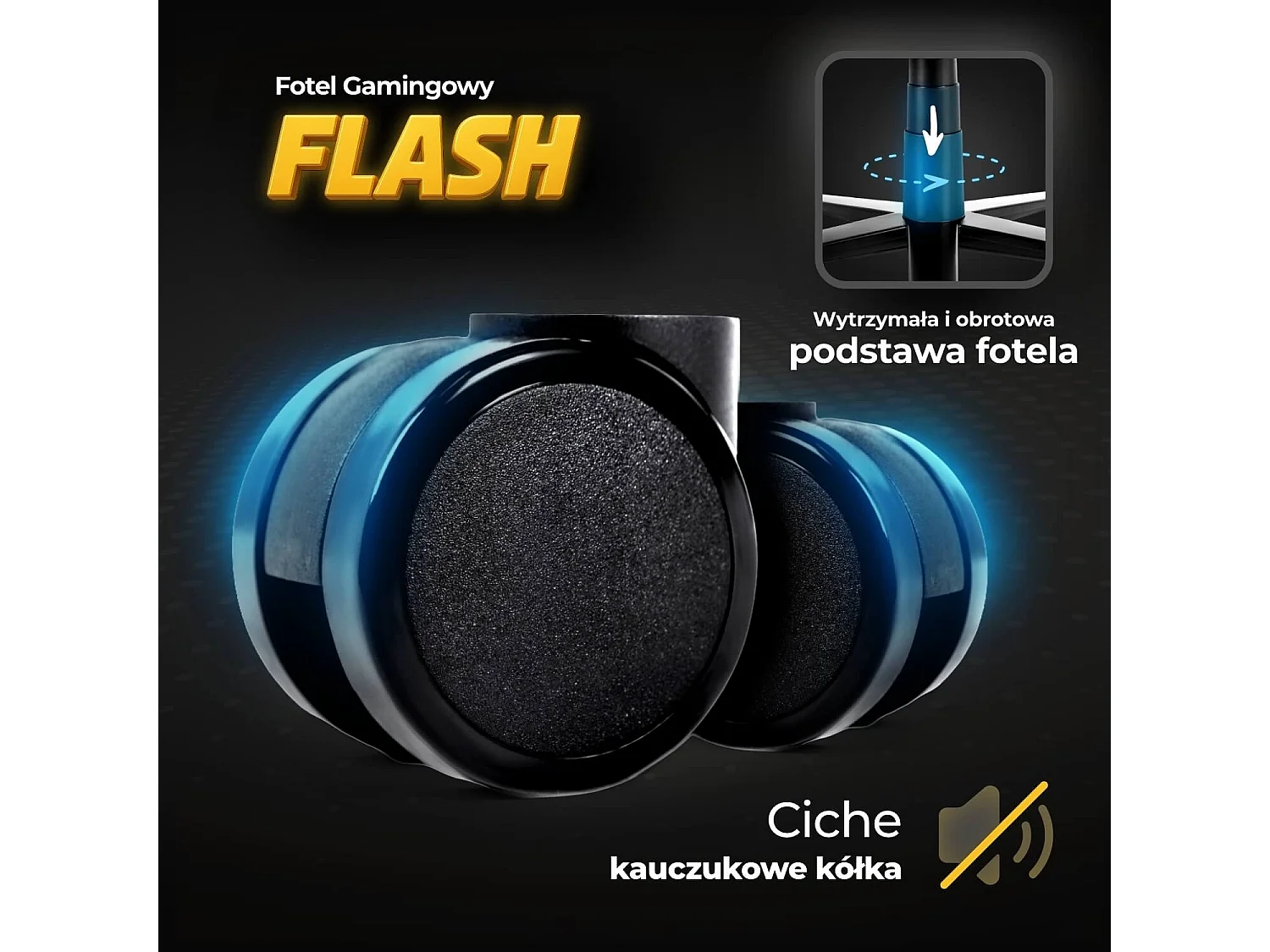 Chaise de gaming pivotante FLASH Black