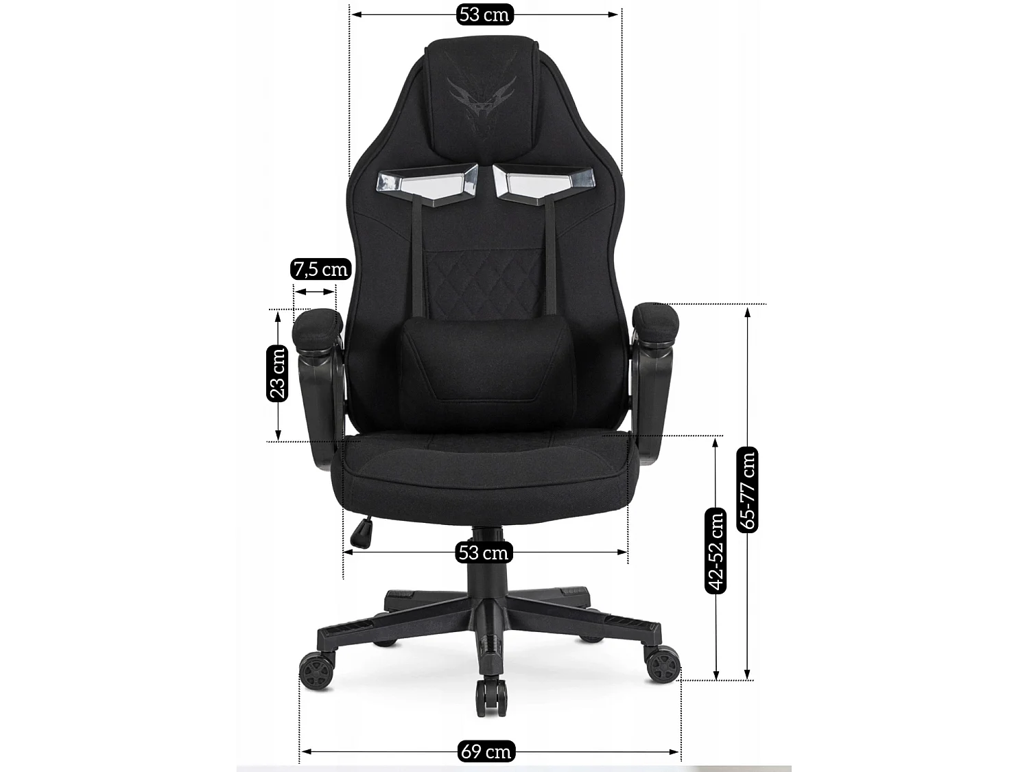 Chaise pivotante de gaming VIDAL Noire