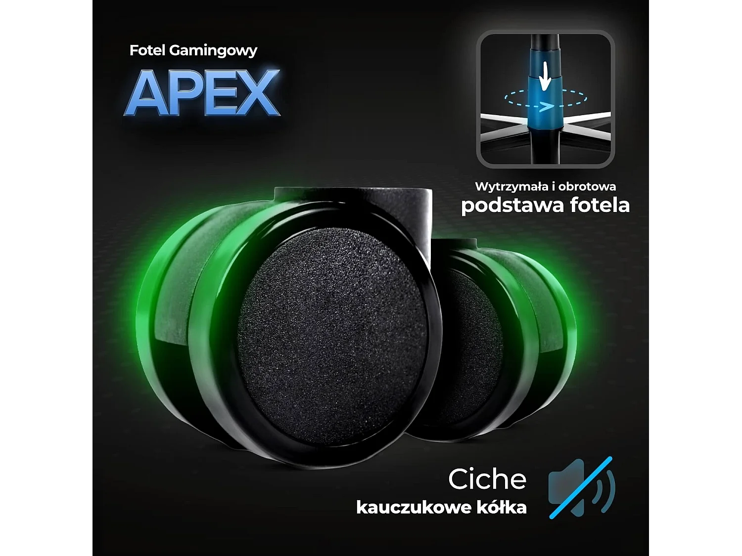 Chaise pivotante APEX Gaming Noire