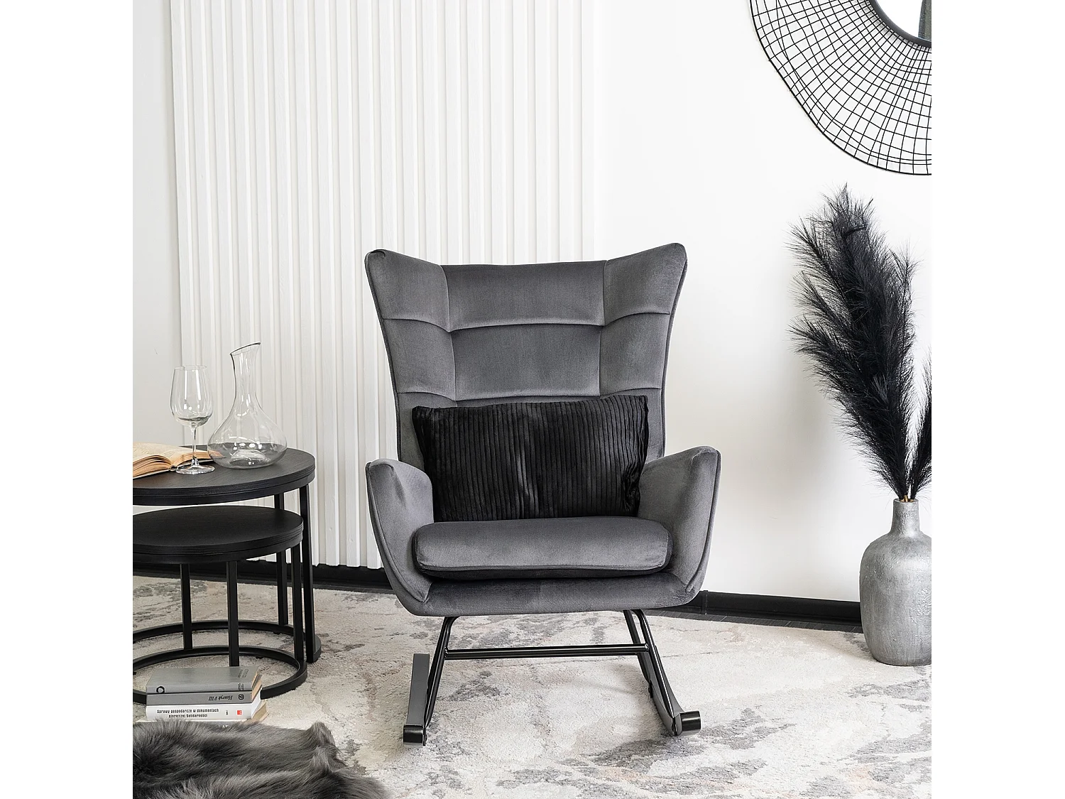 Loungestol gyngestol til stue JACKSON Grey