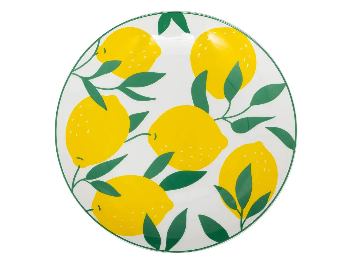 Lot de 6 Assiettes Plates "Citrons" 26cm Multicolore