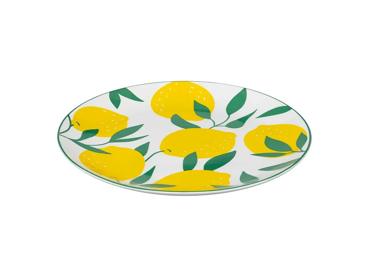 Lot de 6 Assiettes Plates "Citrons" 26cm Multicolore
