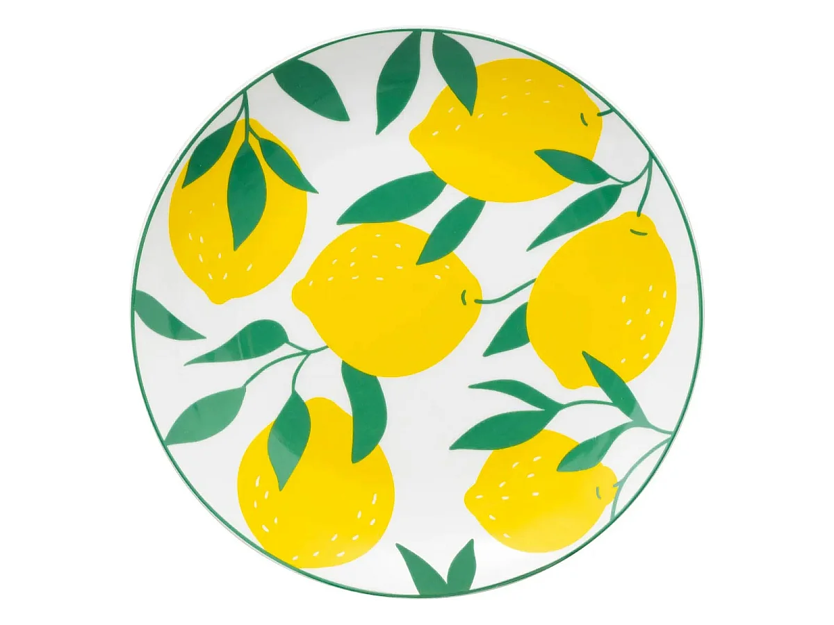 Lot de 6 Assiettes à Dessert "Citrons" 19cm Multicolore