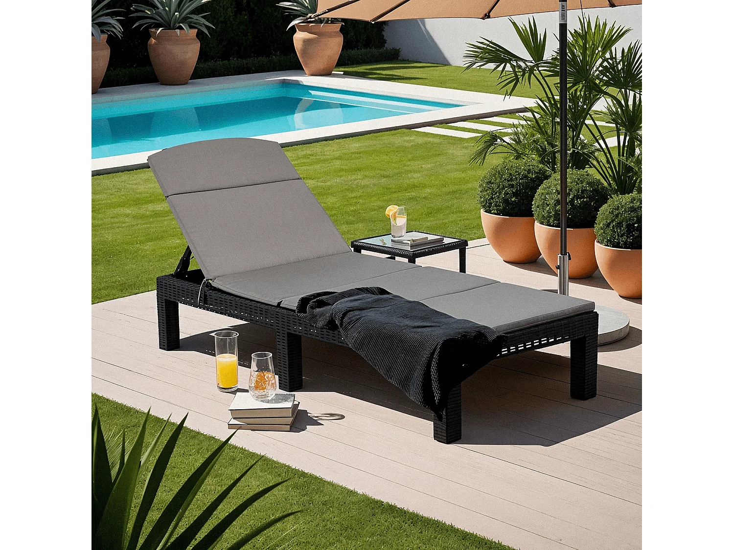 Fauteuil de jardin LUIZIANA technorattan noir