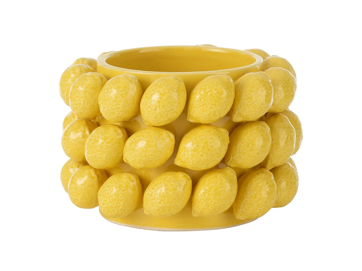 Cache-Pot en Céramique "Citron" 15cm Jaune