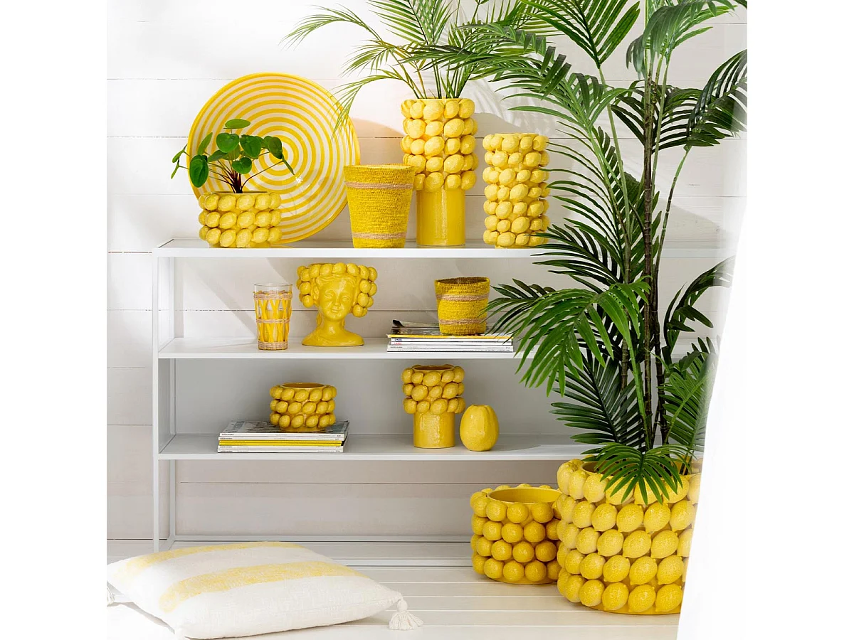 Cache-Pot en Céramique "Citron" 15cm Jaune
