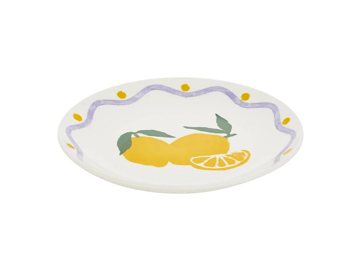 Lot de 6 Assiettes à Dessert "Citron" 19cm Multicolore