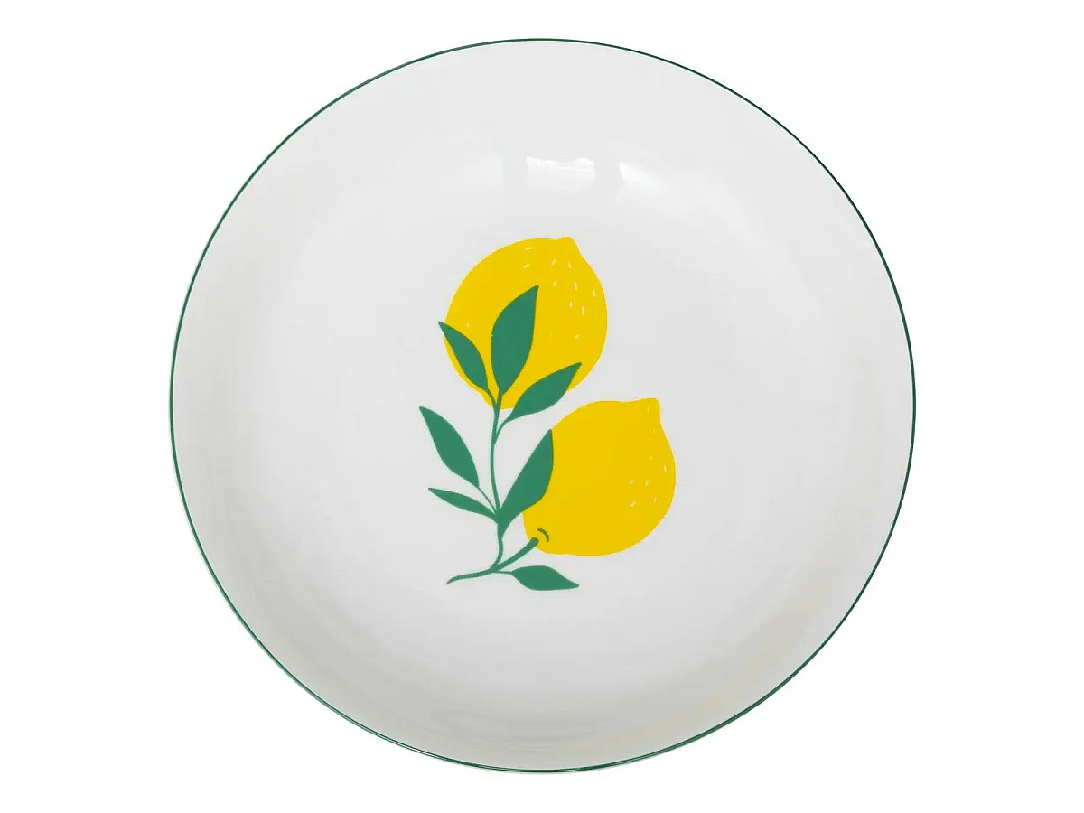 Lot de 6 Assiettes Creuses "Citrons" 20cm Multicolore