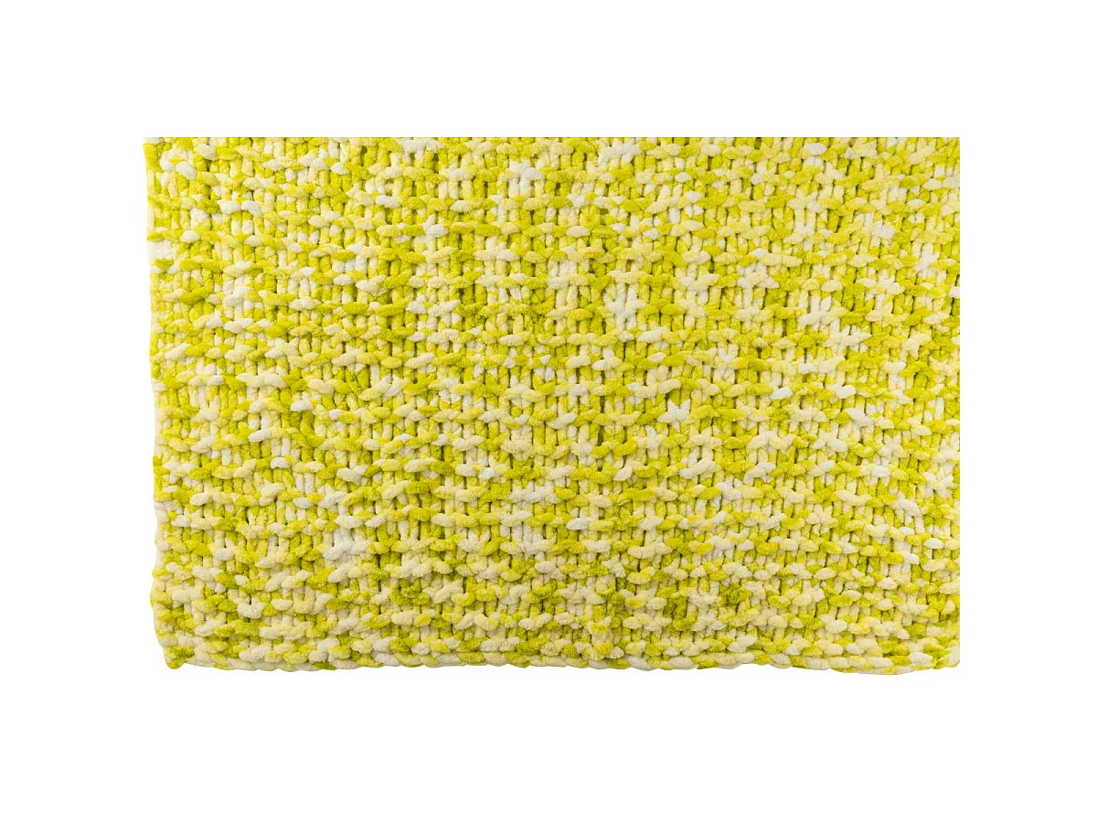 Plaid Tricoté "Efrain" 130x170cm Vert & Blanc