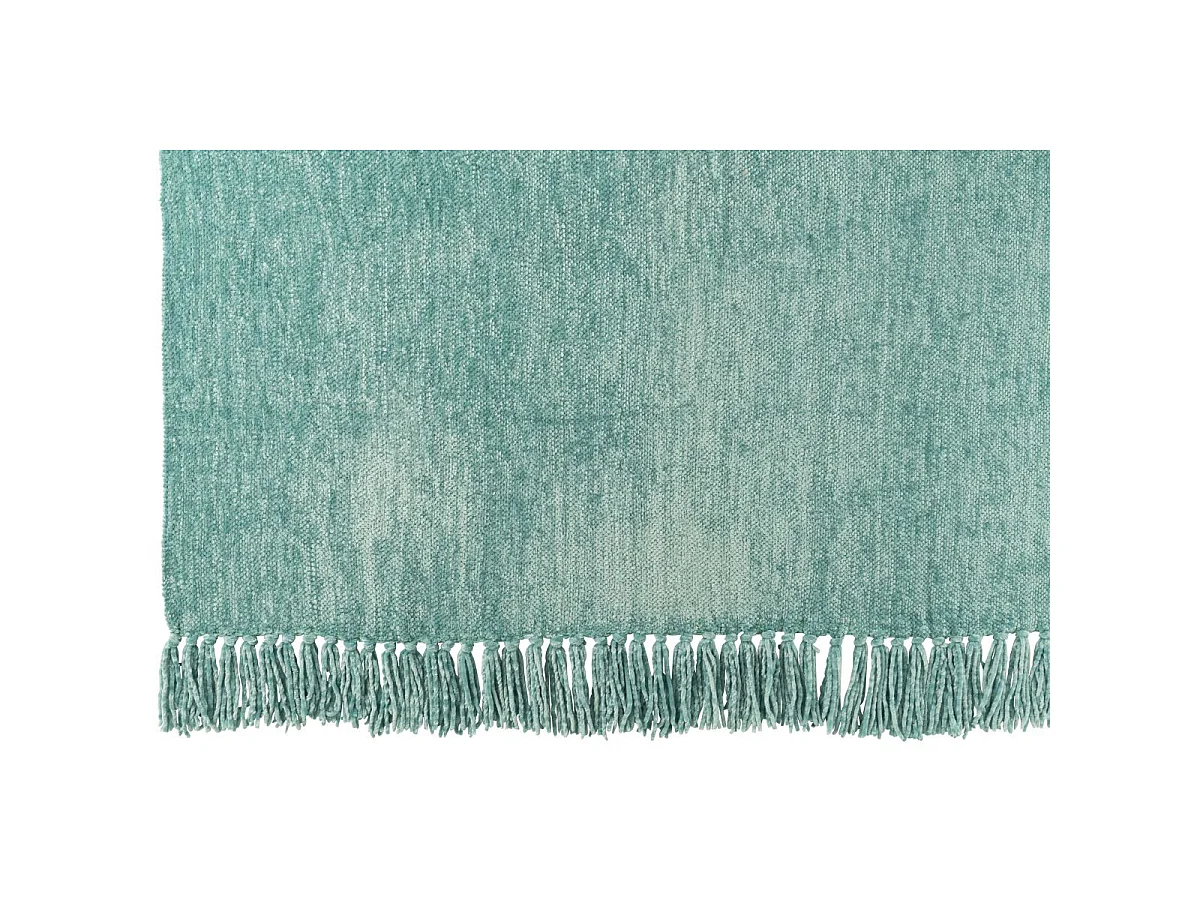 Plaid à Franges "Chenille" 130x170cm Turquoise