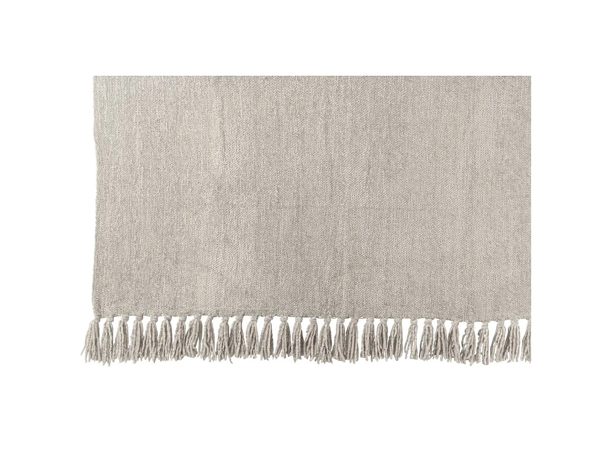Plaid à Franges "Chenille" 130x170cm Gris