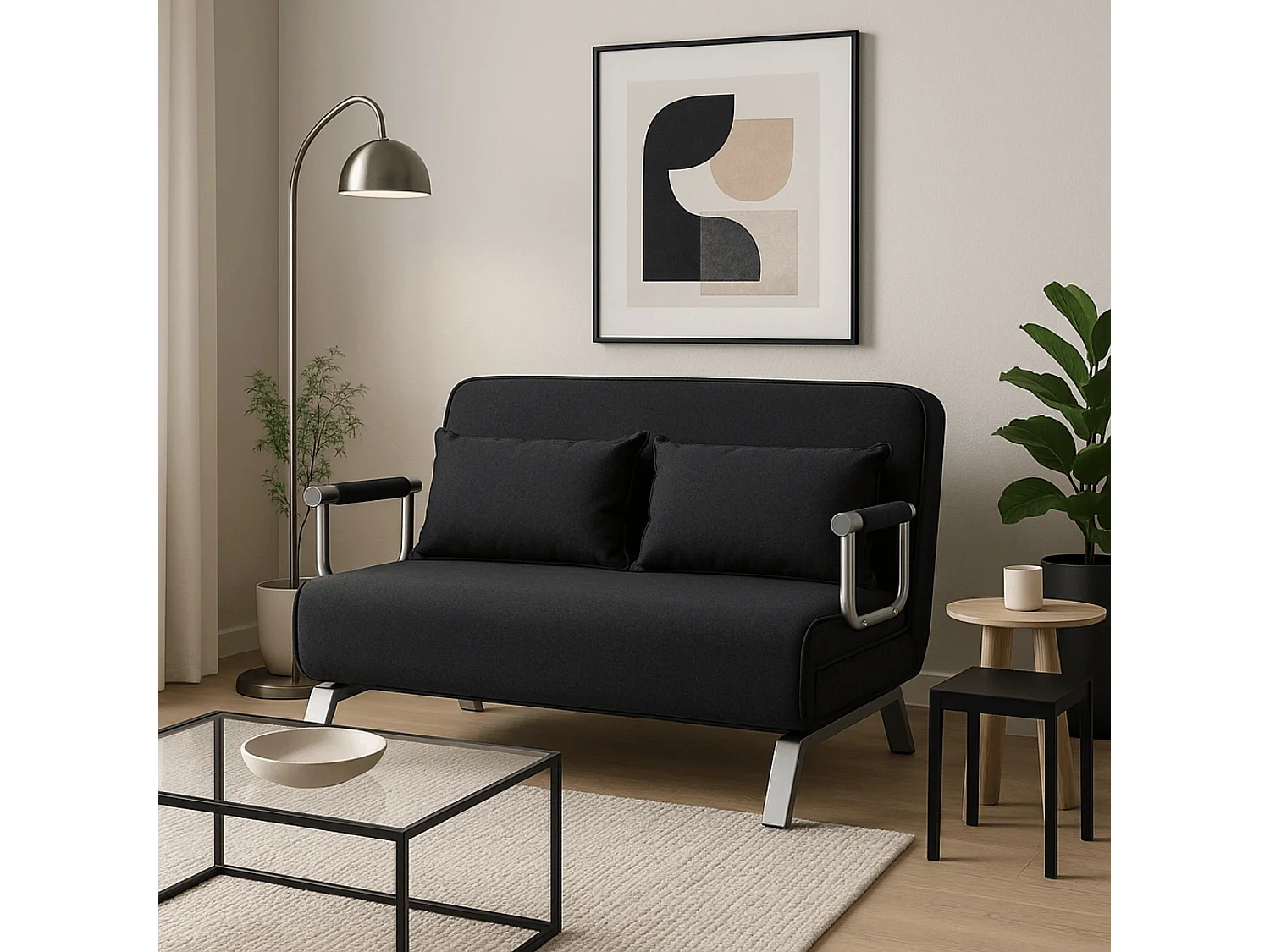Sofa dubbelbädd BART 2 svart