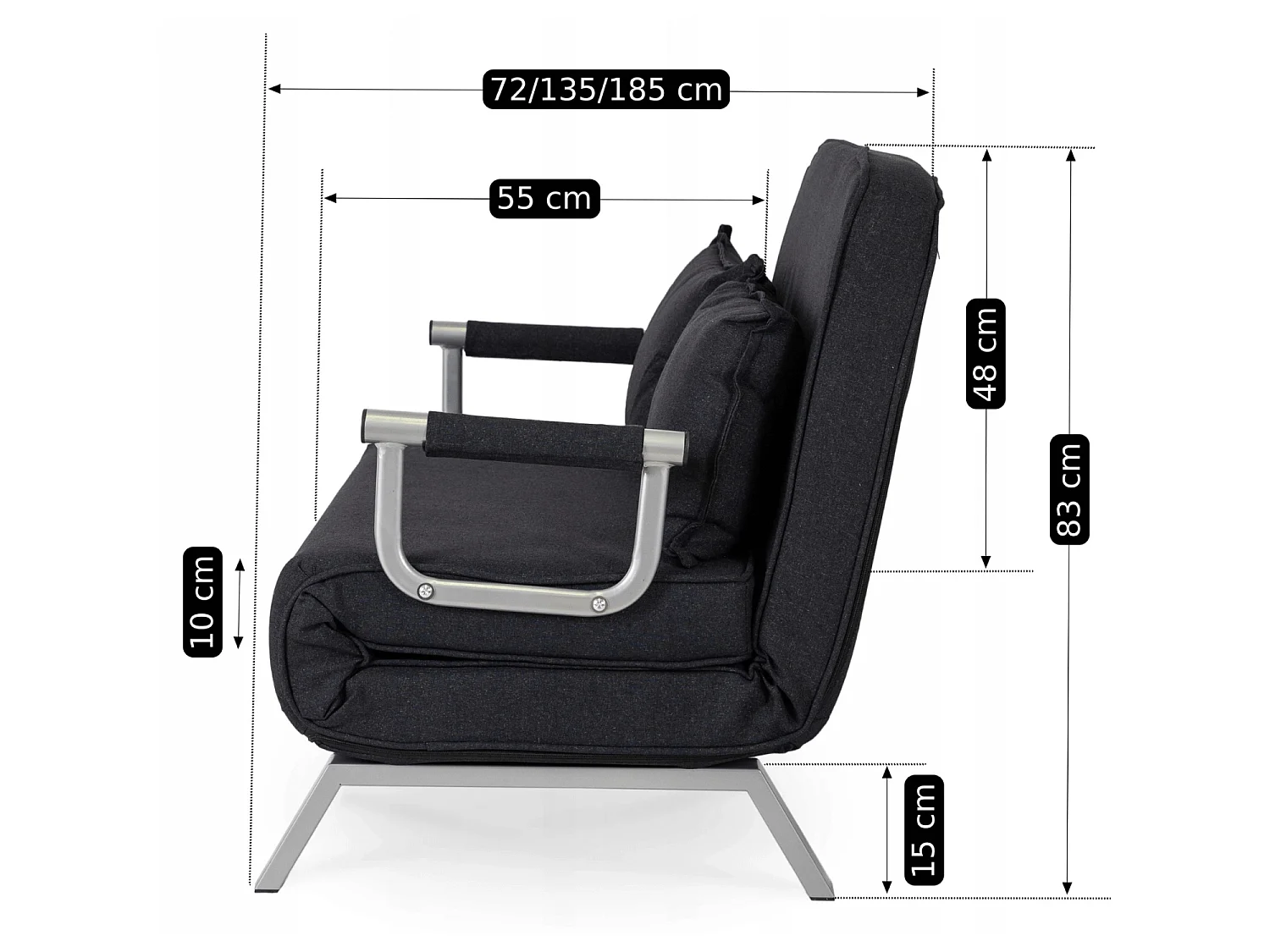 Sofa dubbelbädd BART 2 svart