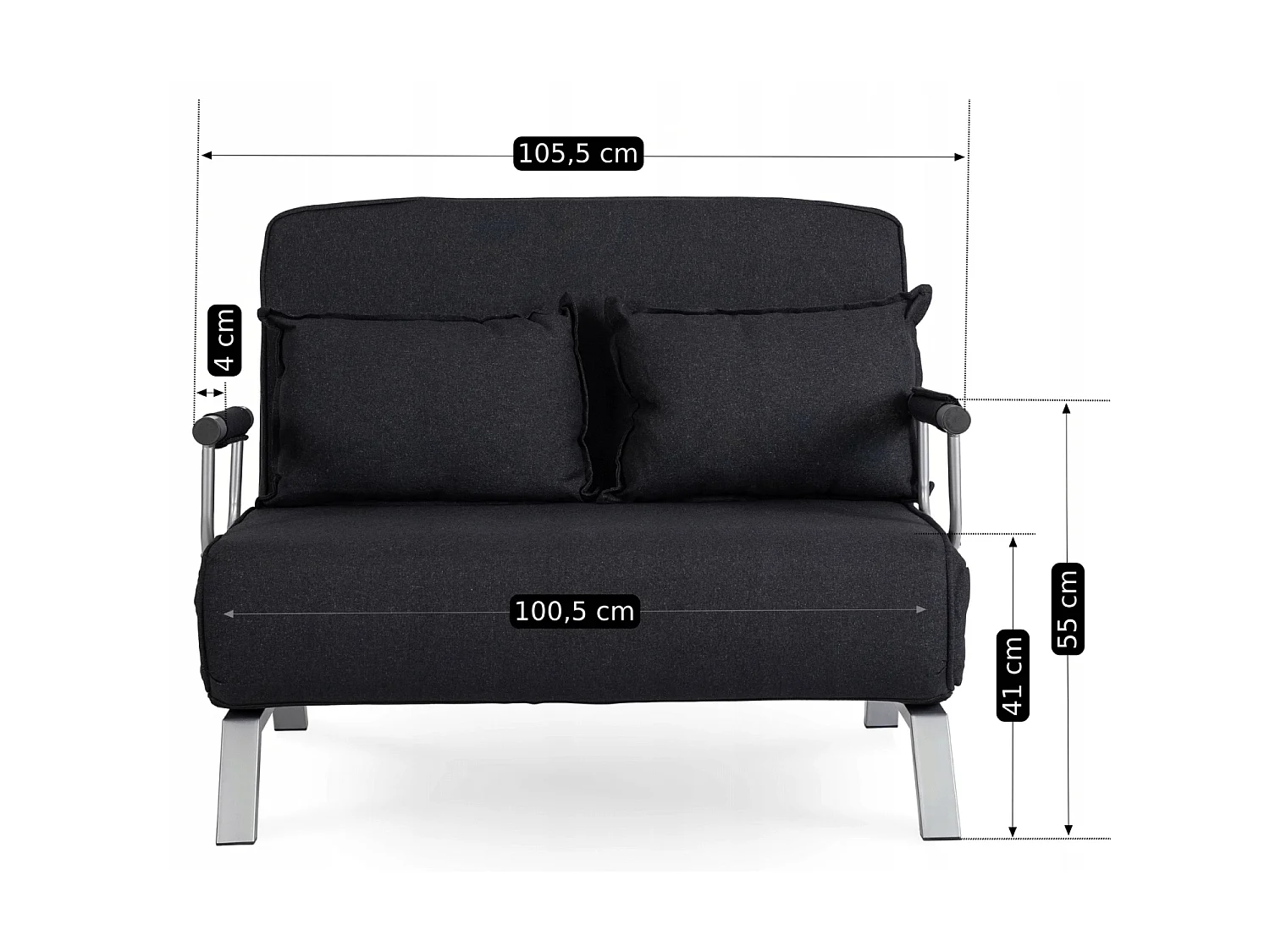 Sofa dubbelbädd BART 2 svart