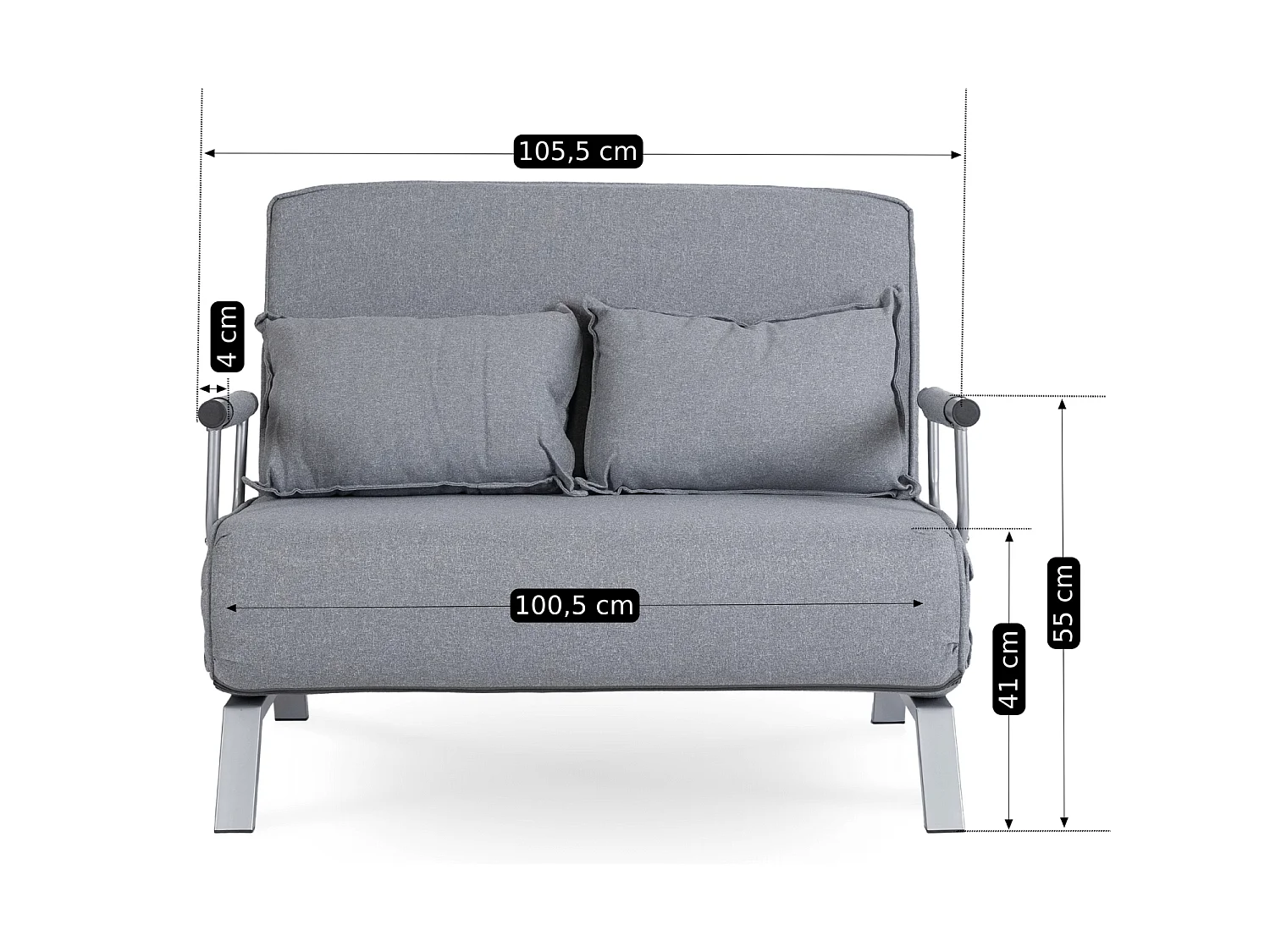 Soffa dubbelbädd BART 2 grå