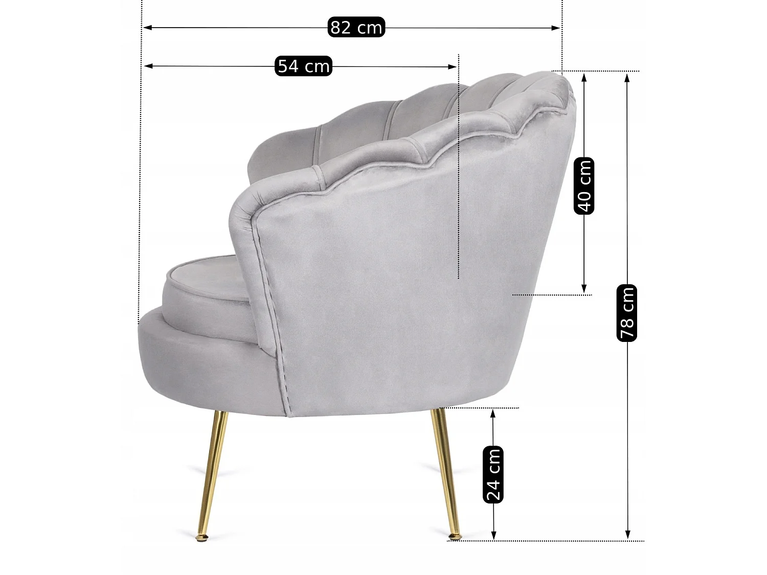 Sdraio ANGEL in grigio velurow