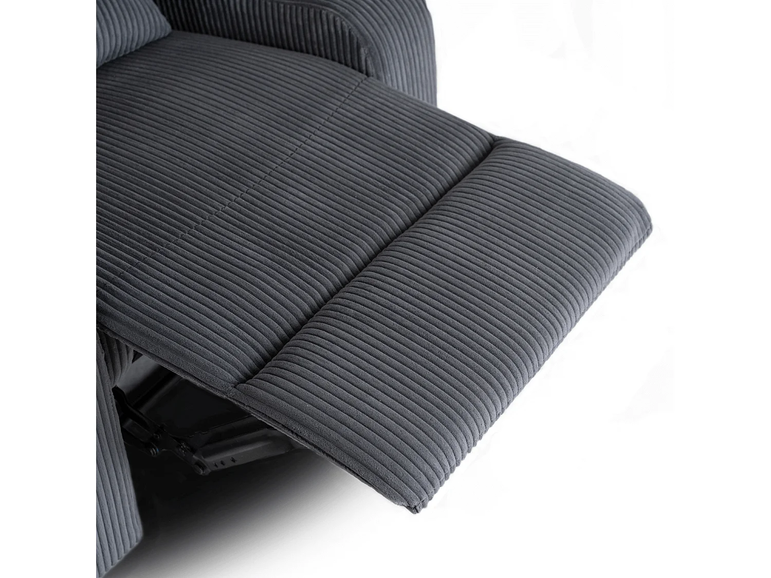 Fauteuil lounge TORRES en velours côtelé gris